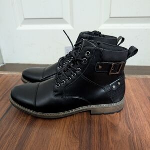 New JF J.Ferrar Black Lace Up Memory Foam Boots Mens Size 11